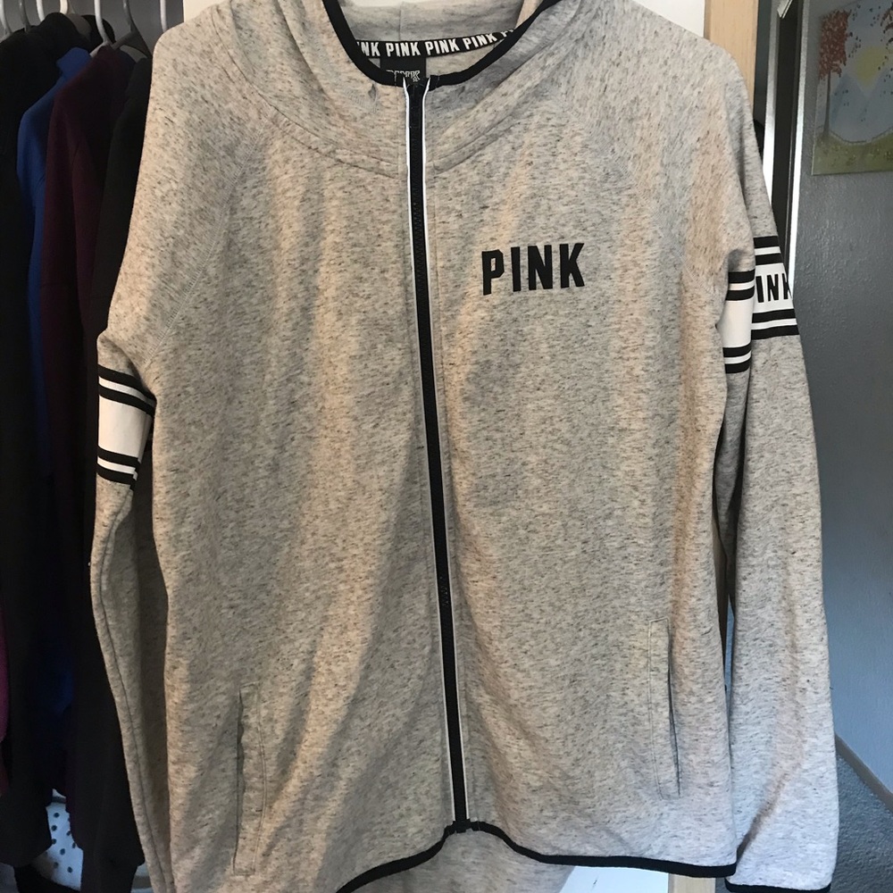 zip up pink hoodie